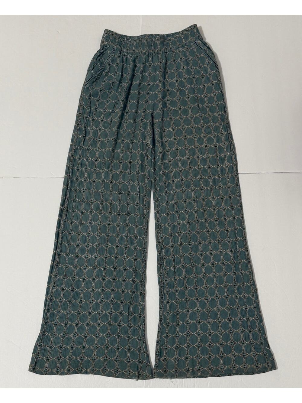 Anthropologie Mermaid Label Trellis Floral Print Wide Leg Pants, XS